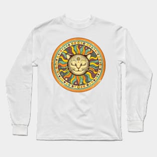 spiritual meditation cat Long Sleeve T-Shirt